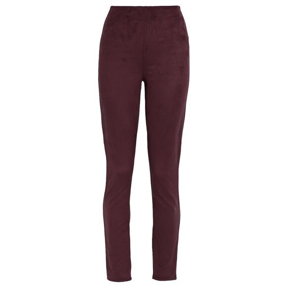 Rag & Bone NWT Embroidered Faux Suede Slim Leg Pants Burgundy Size XS Pull-On - Picture 2 of 13